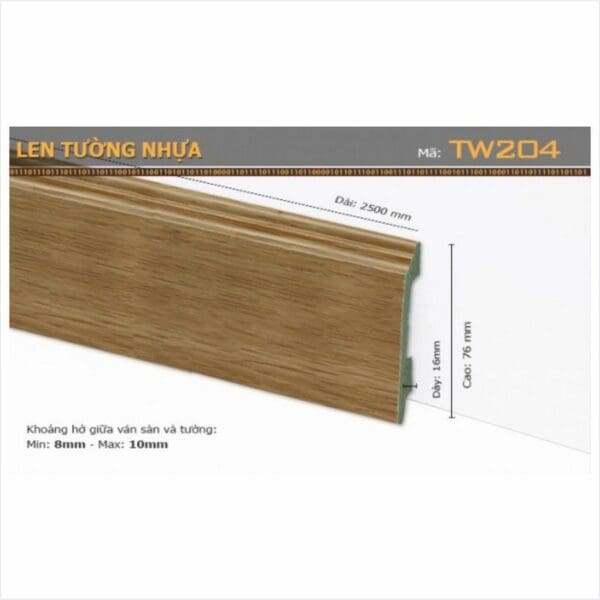 Len Chân Tường Nhựa TW204. ĐVT: md